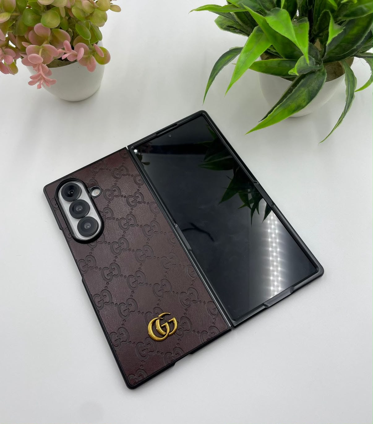 Luxury Black Leather Case for Galaxy Z Fold – Elegant Protection