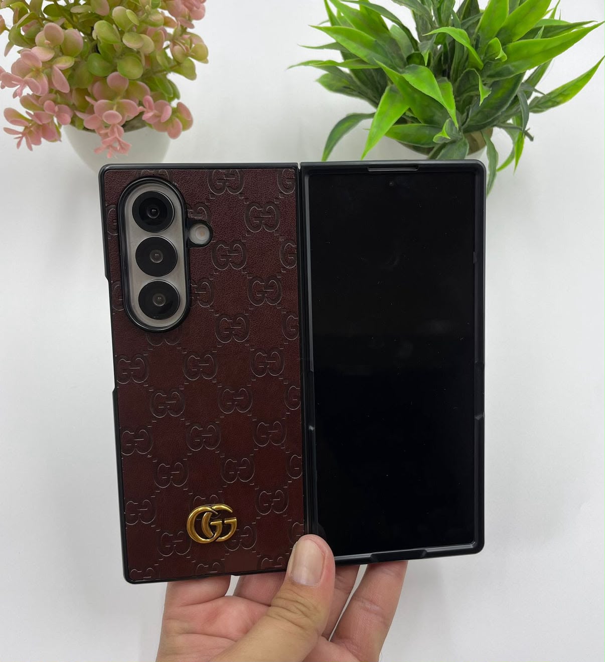 Luxury Black Leather Case for Galaxy Z Fold – Elegant Protection